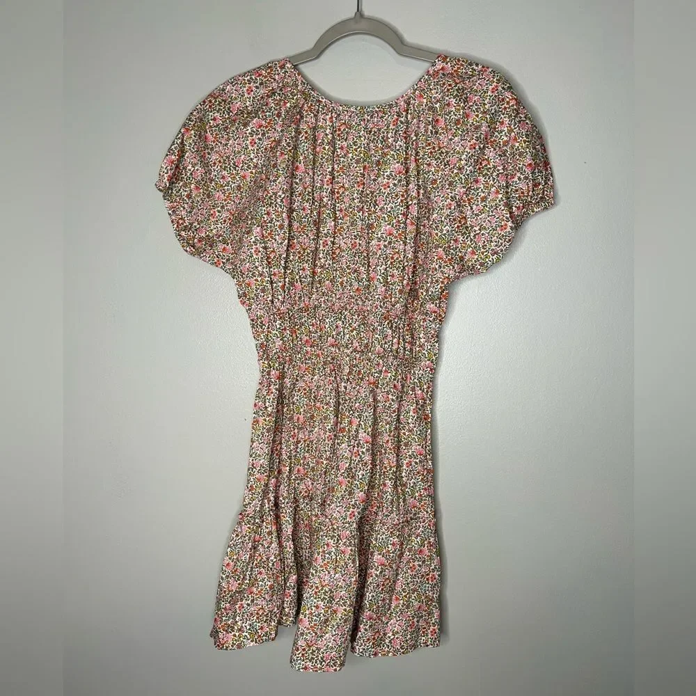 J.Crew Cinched-waist puff-sleeve dress in scattered blooms